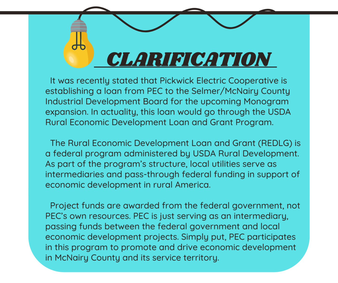 Clarification - Pickwick Electric Cooperative